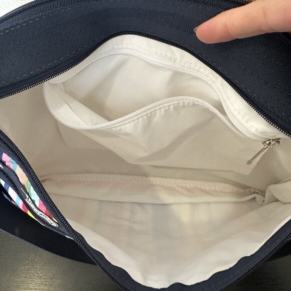 LeSportsac Multicolor Stripes Bag Handbag Purse Crossbody Wide Strap Tote Expand - Picture 7 of 12